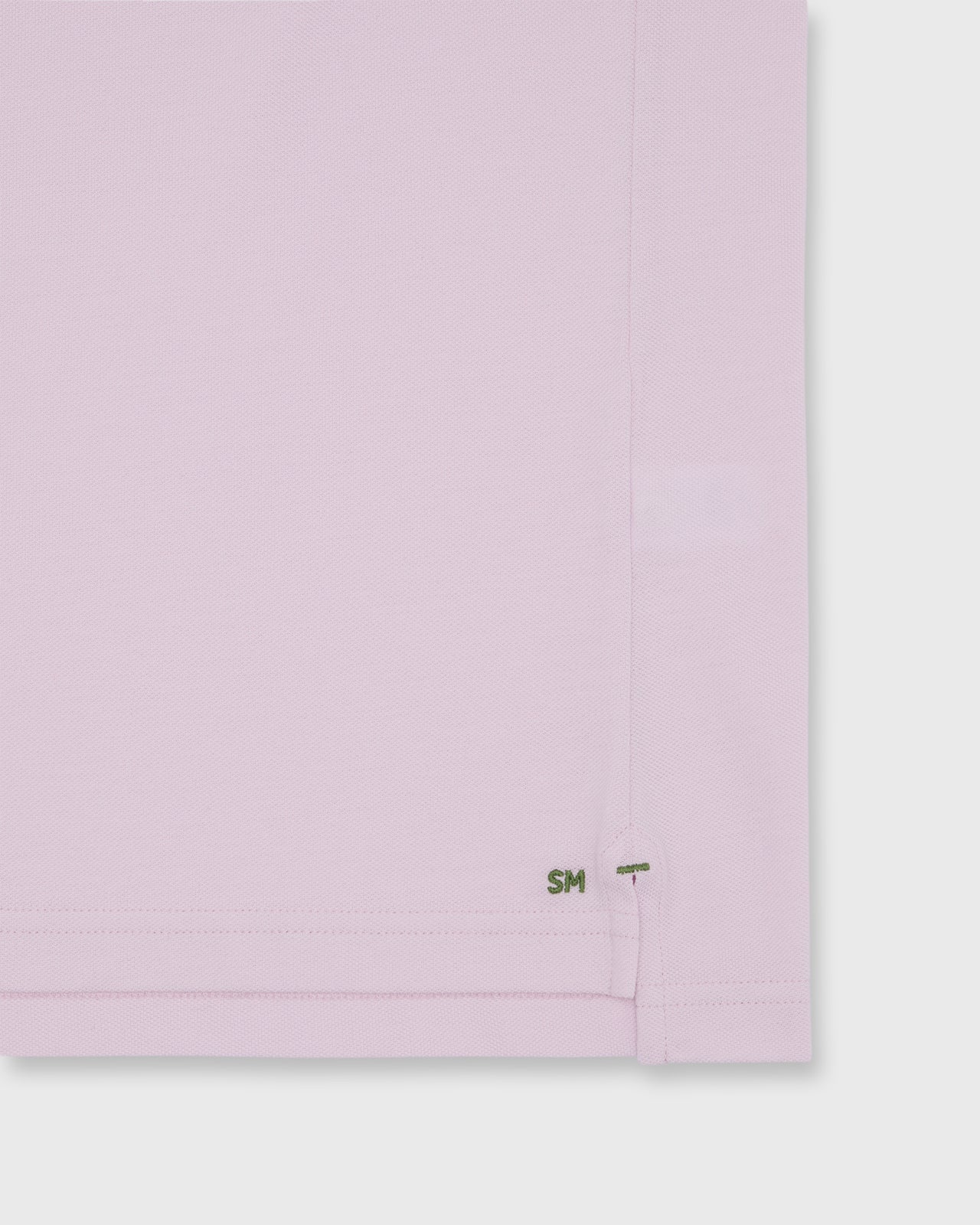Short-Sleeved Polo in Pale Pink Pima Pique