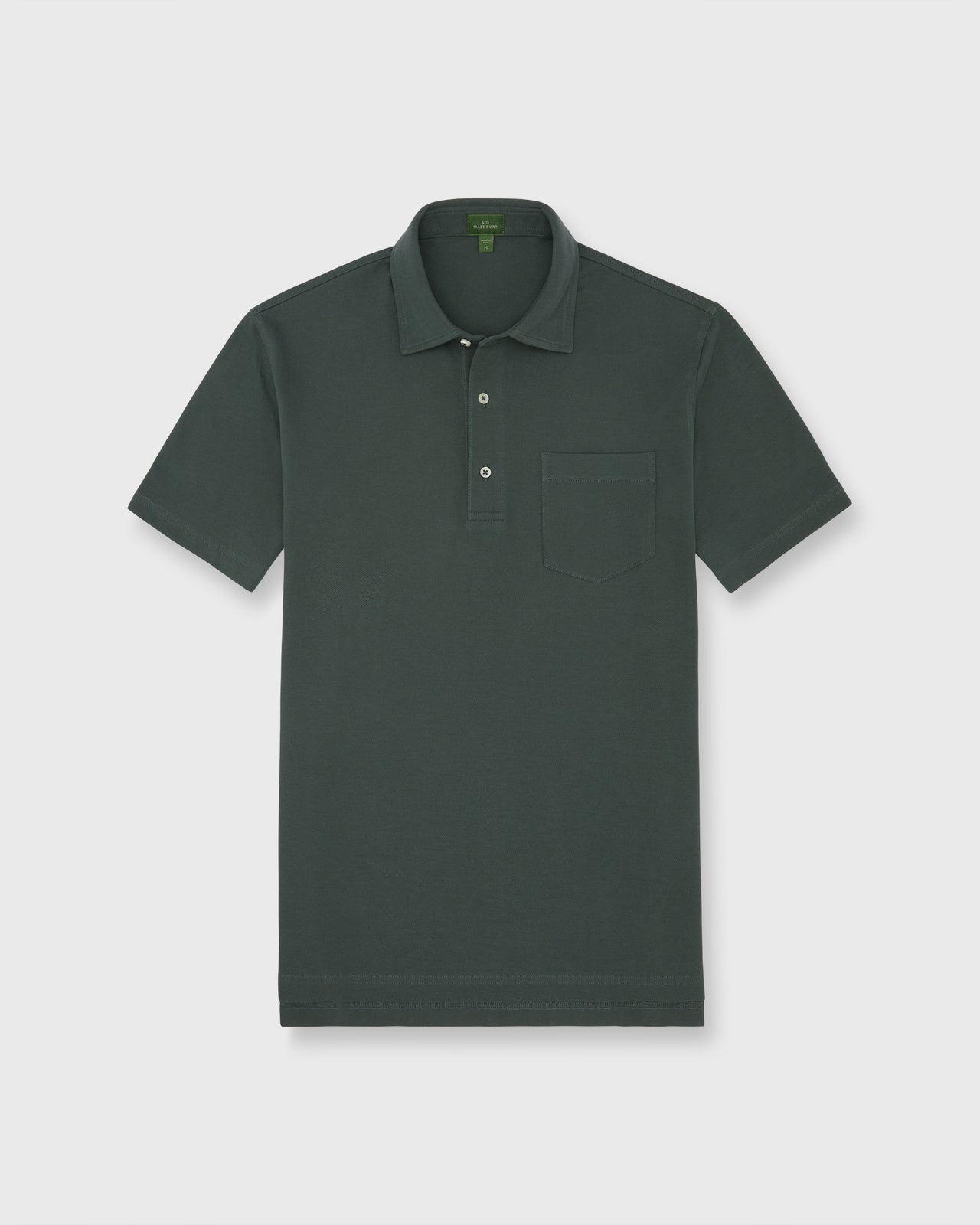 Short-Sleeved Polo in Dark Spruce Pima Pique