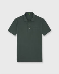 Short-Sleeved Polo in Dark Spruce Pima Pique