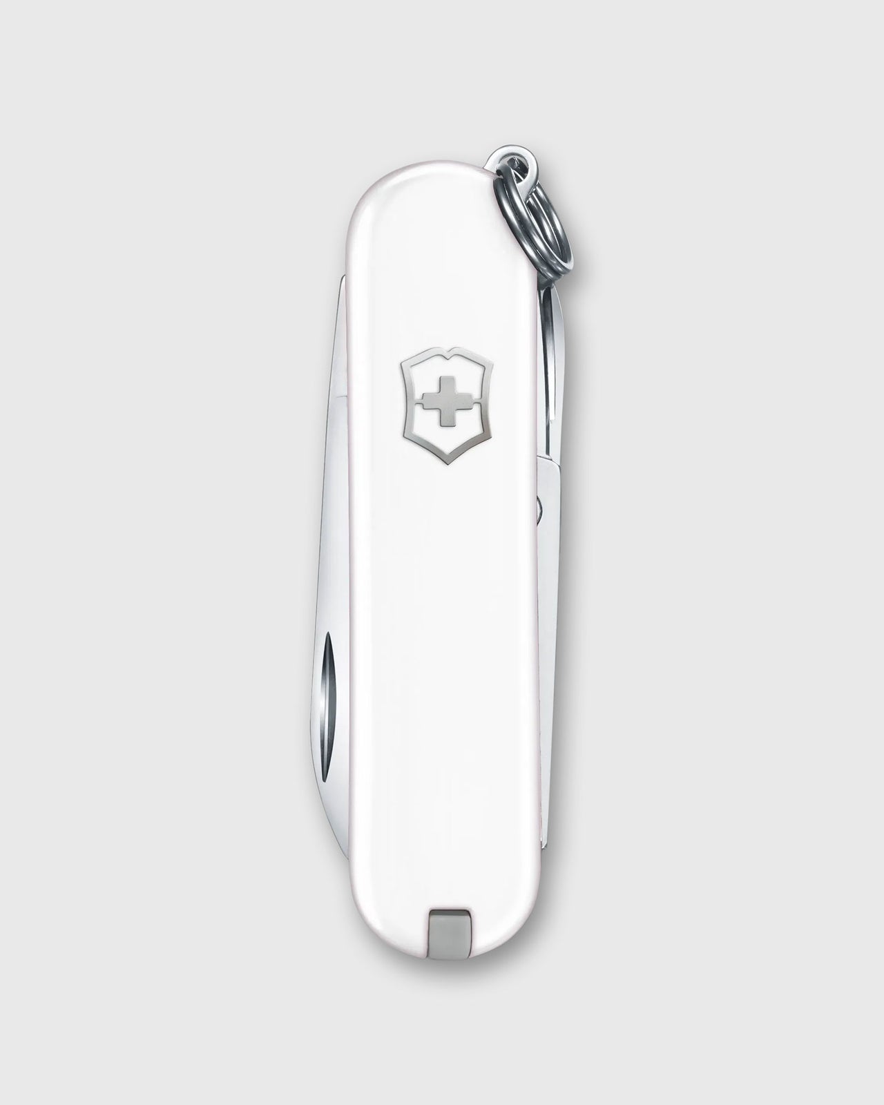 Swiss Army Knife in Falling Snow