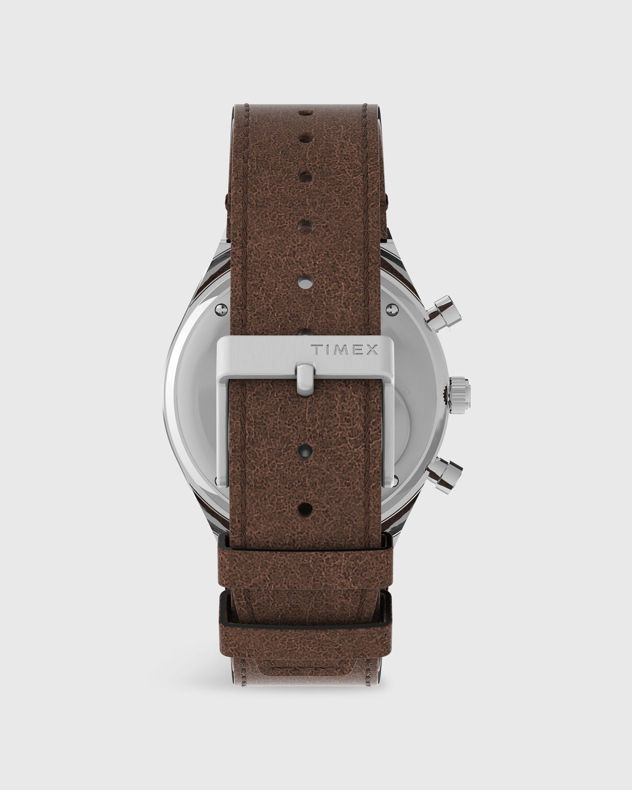 Q Timex Chronograph Watch in Cream/Brown