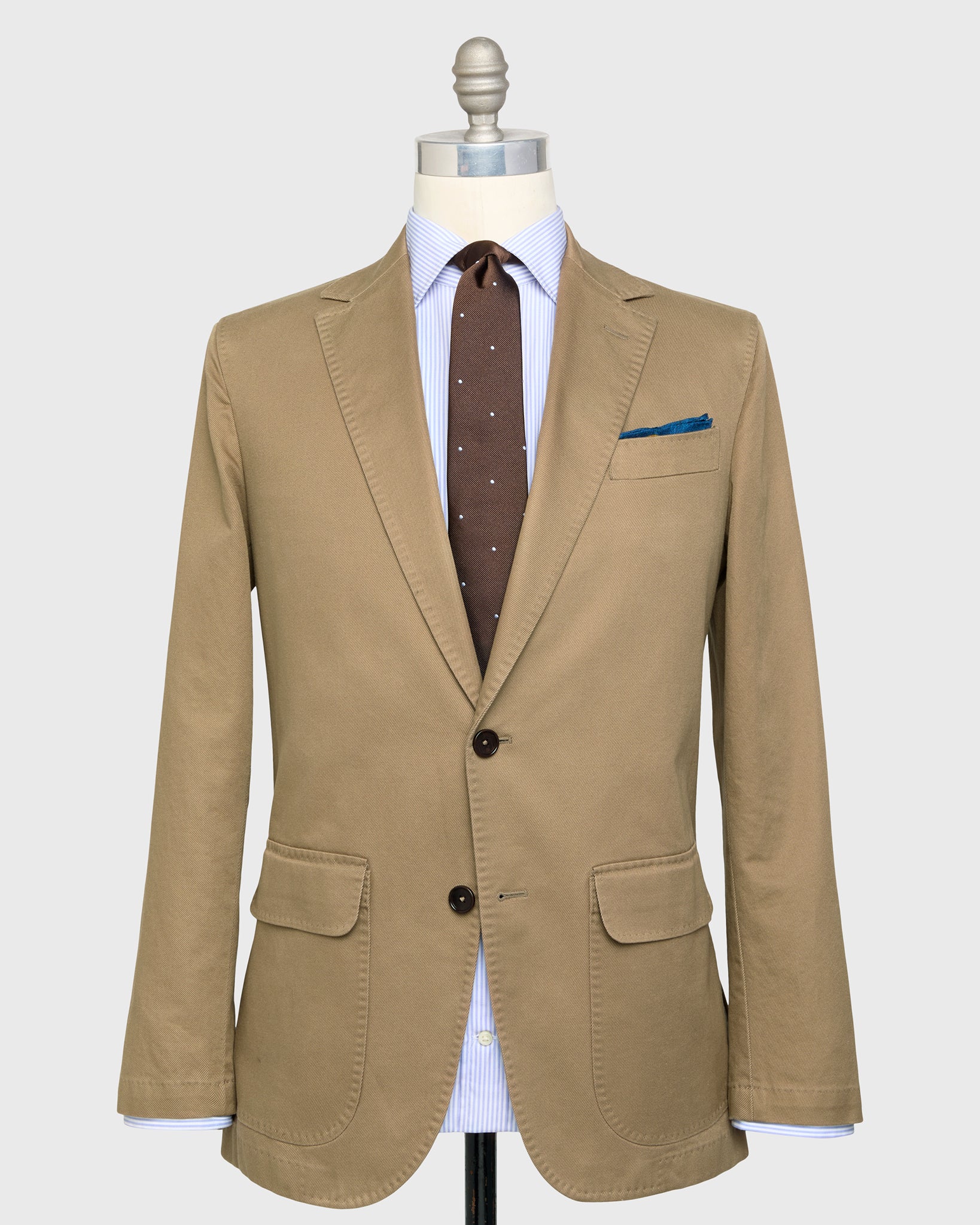 Butcher Jacket in British Khaki High Ridge Twill