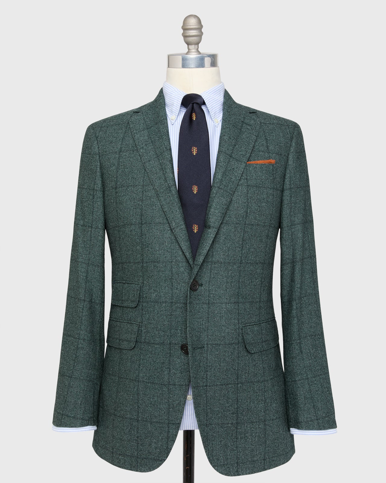 Virgil No. 2 Jacket in Spruce Windowpane Brushed Twill