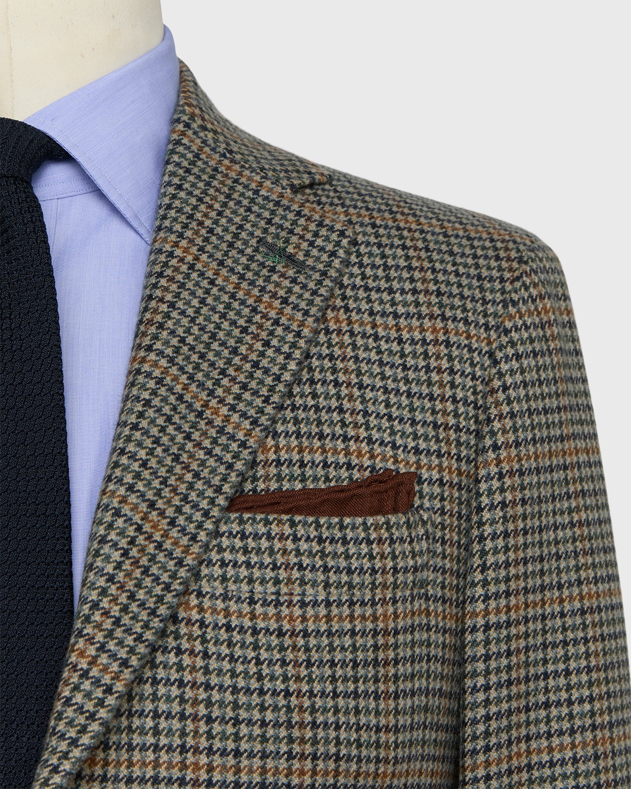 Virgil No. 4 Jacket in Navy/Spruce/Umber Cashmere Houndstooth
