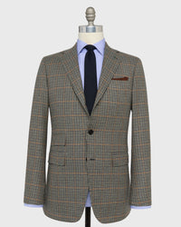 Virgil No. 4 Jacket in Navy/Spruce/Umber Cashmere Houndstooth Hopsack