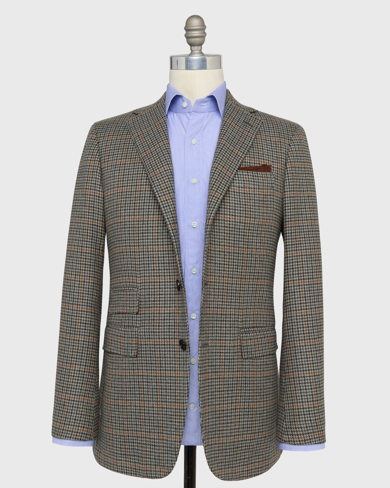 Virgil No. 4 Jacket in Navy/Spruce/Umber Cashmere Houndstooth