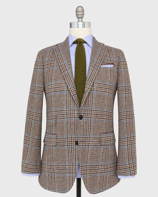 Virgil No. 3 Jacket in Bone/Brown/Lavender Glen Plaid Tweed