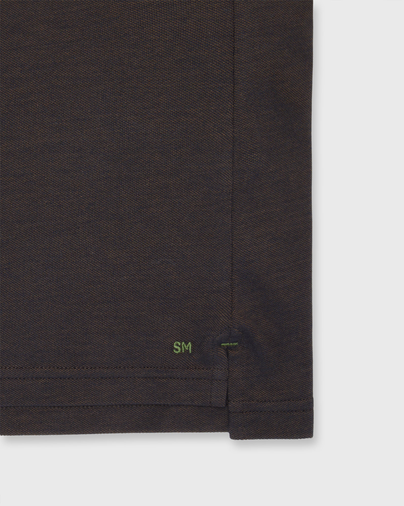 Long-Sleeved Polo in Brown Dark Oxford Pima Pique
