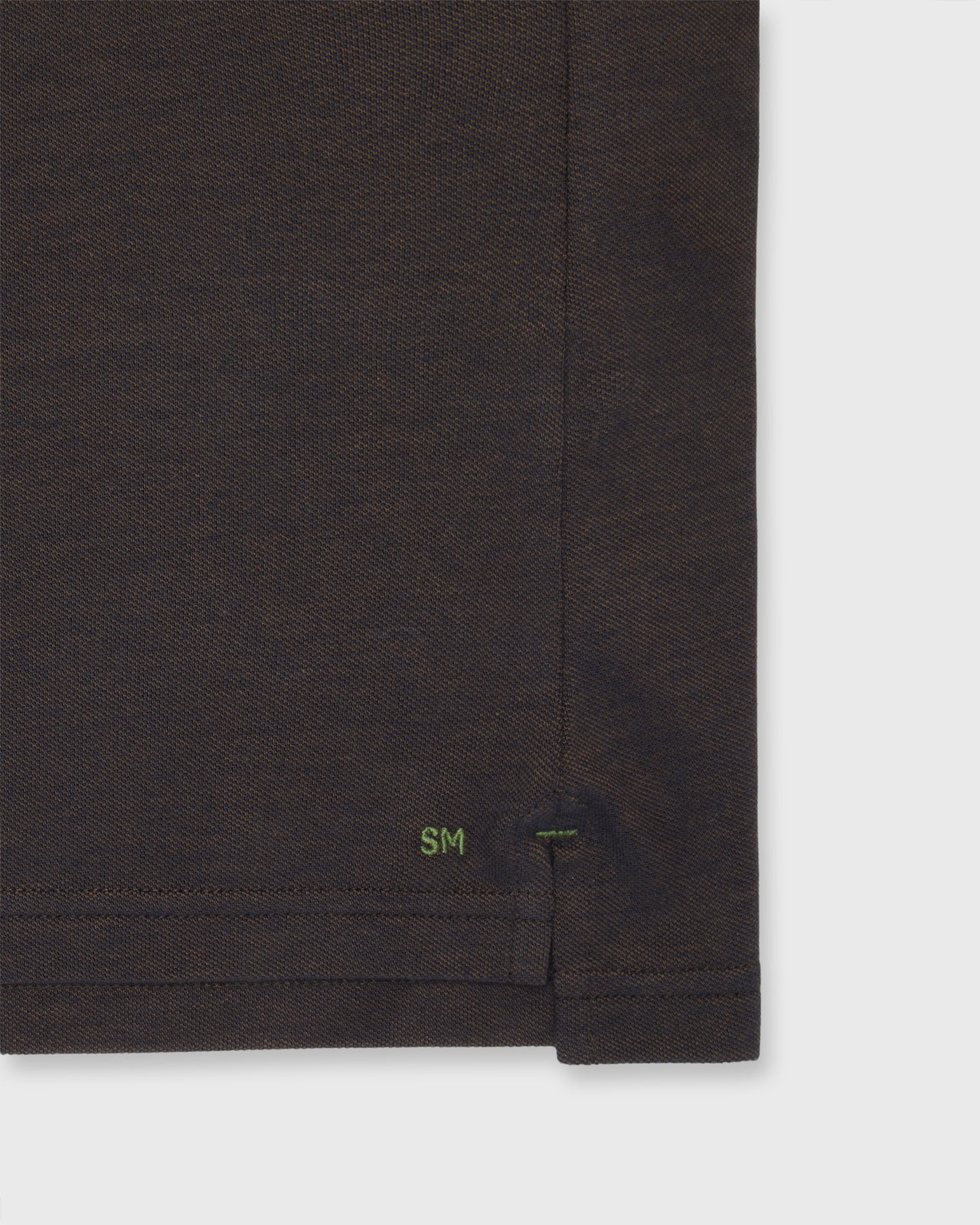 Long-Sleeved Polo in Brown Dark Oxford Pima Pique