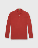 Load image into Gallery viewer, Long-Sleeved Polo in Heather Spice Pima Pique

