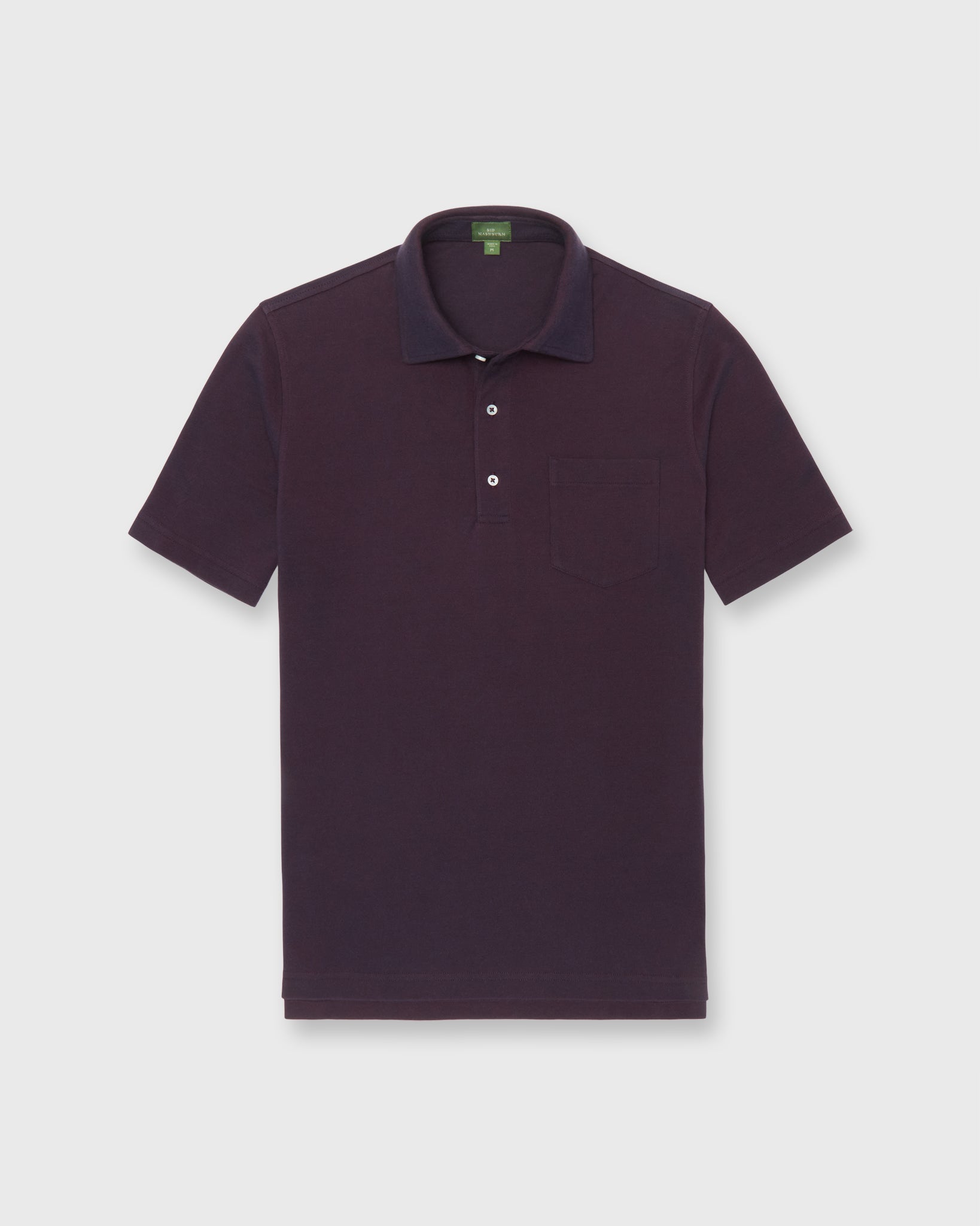 Short-Sleeved Polo in Merlot Dark Oxford Pima Pique