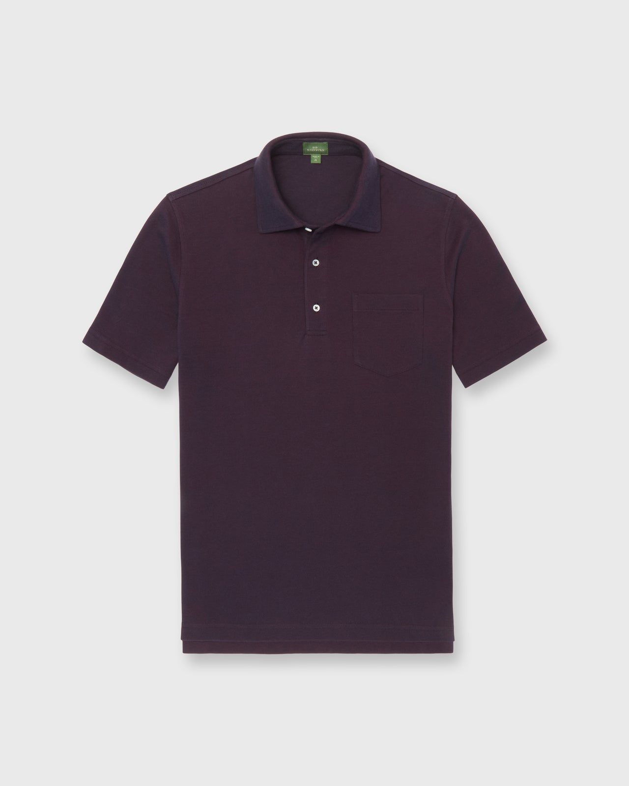 Short-Sleeved Polo in Merlot Dark Oxford Pima Pique