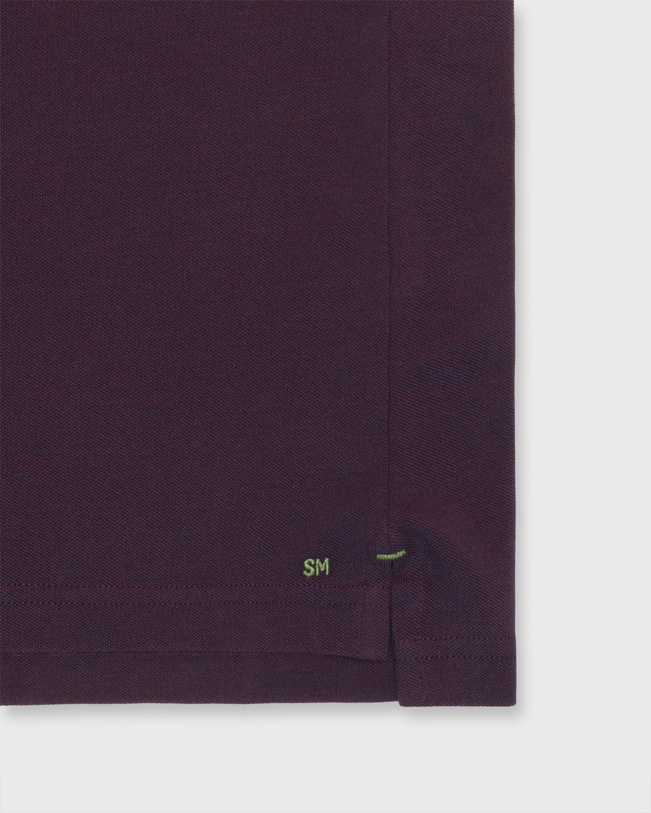 Short-Sleeved Polo in Merlot Dark Oxford Pima Pique