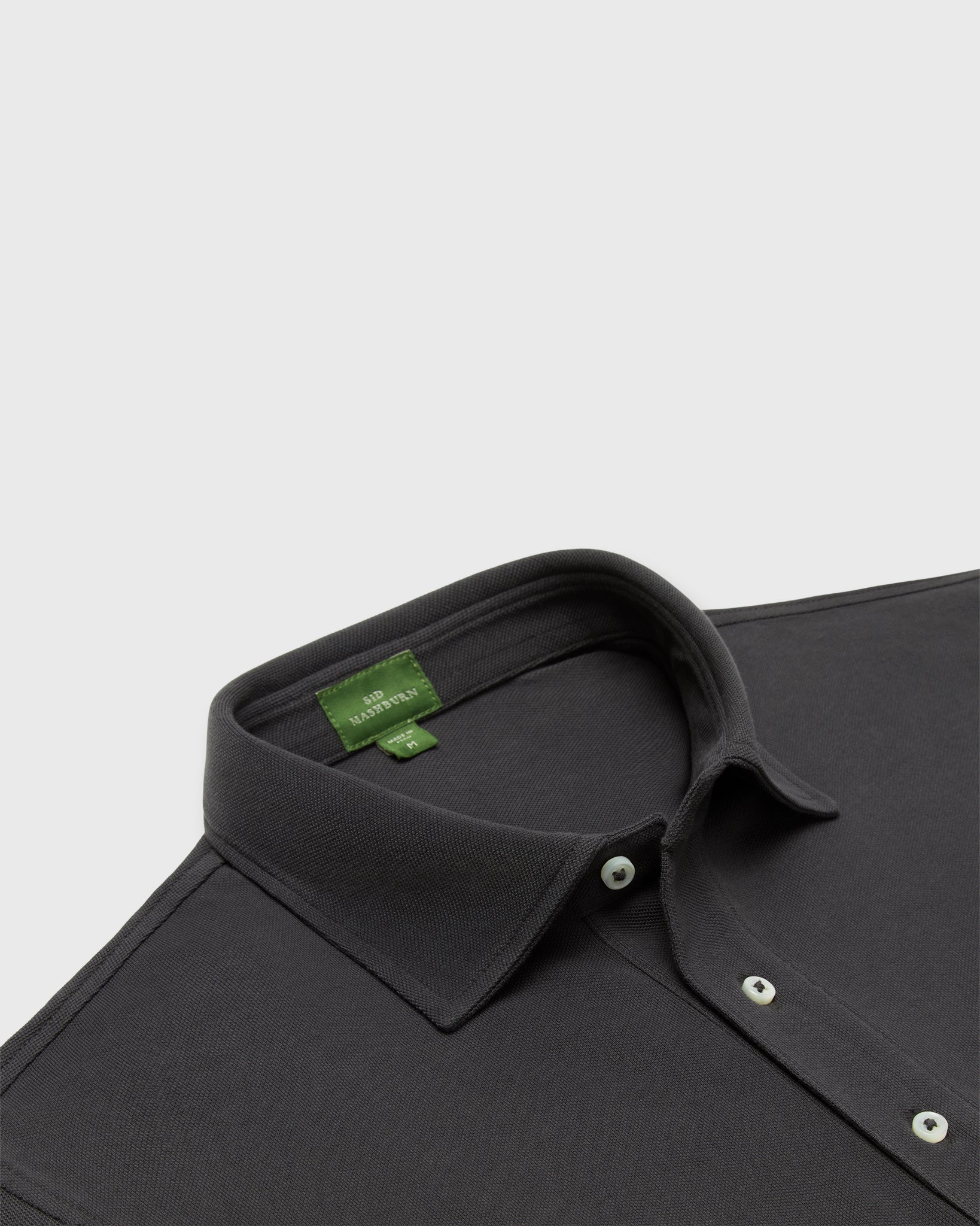 Short-Sleeved Polo in Coal Pima Pique