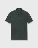 Load image into Gallery viewer, Short-Sleeved Polo in Heather Sea Moss/Heather Brown Stripe Pima Pique
