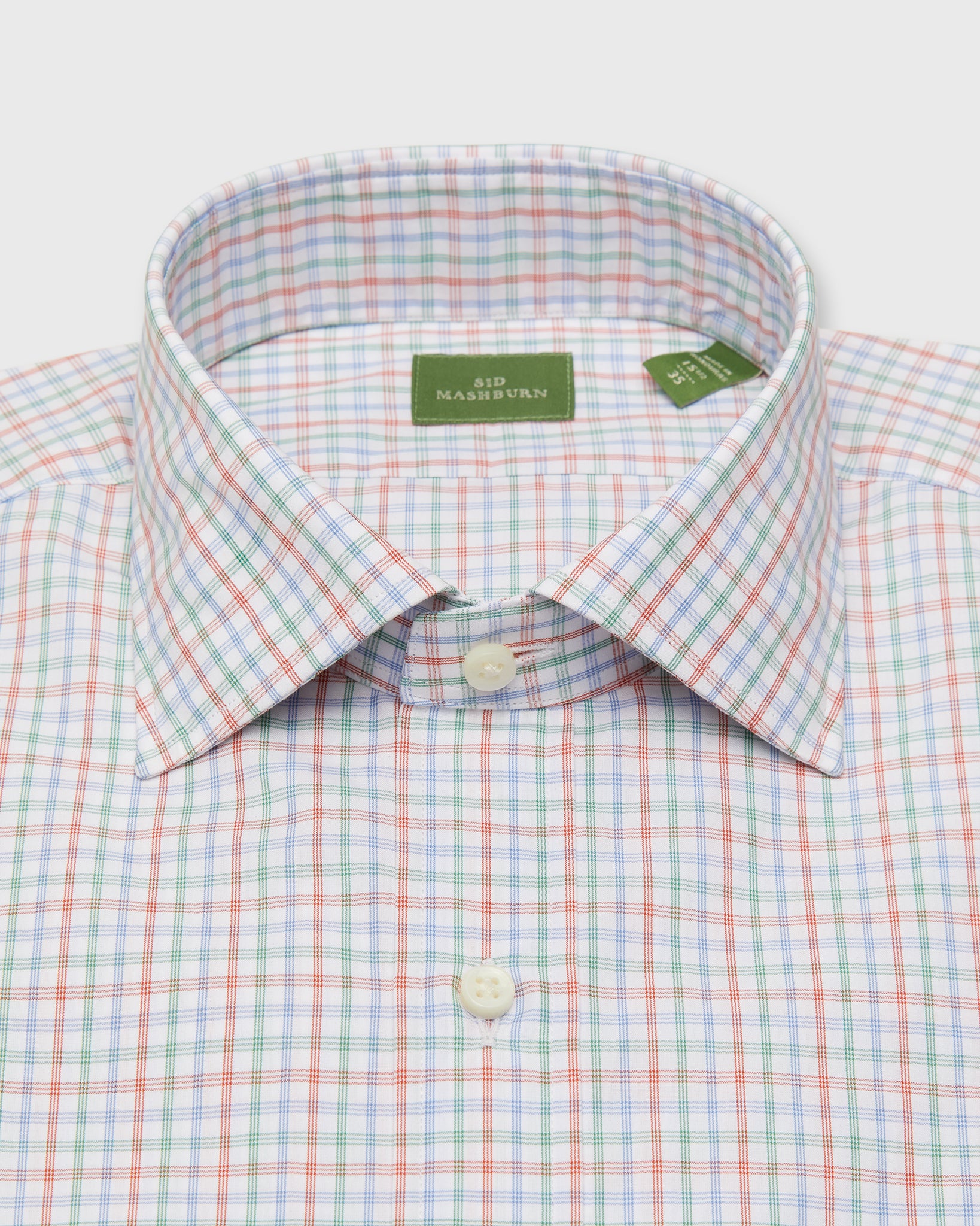 green check dress shirt Spread Collar Sky/Green/Poppy Poplin winter outfit