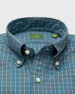 Load image into Gallery viewer, Button-Down Sport Shirt in Spruce/Tobacco/Bone Check Poplin

