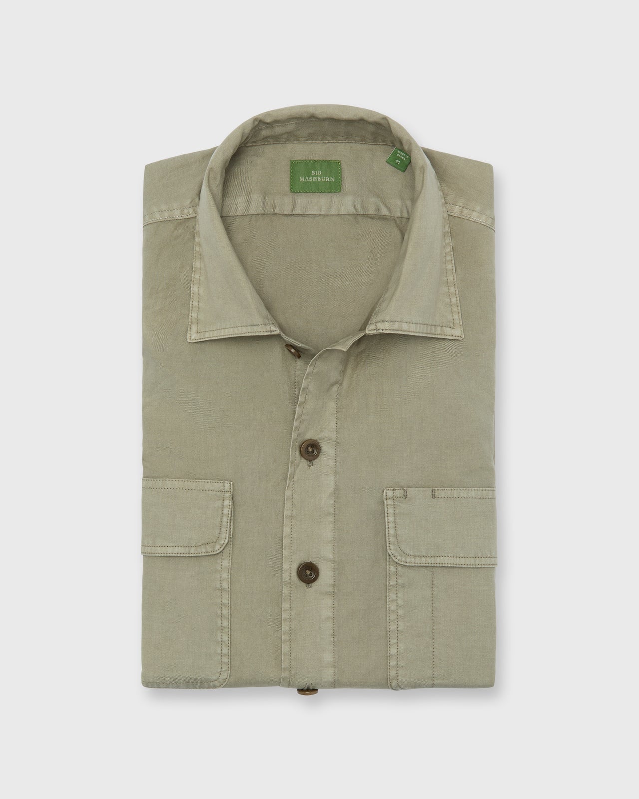 Luke Work Shirt in Olive Lightweight Twill