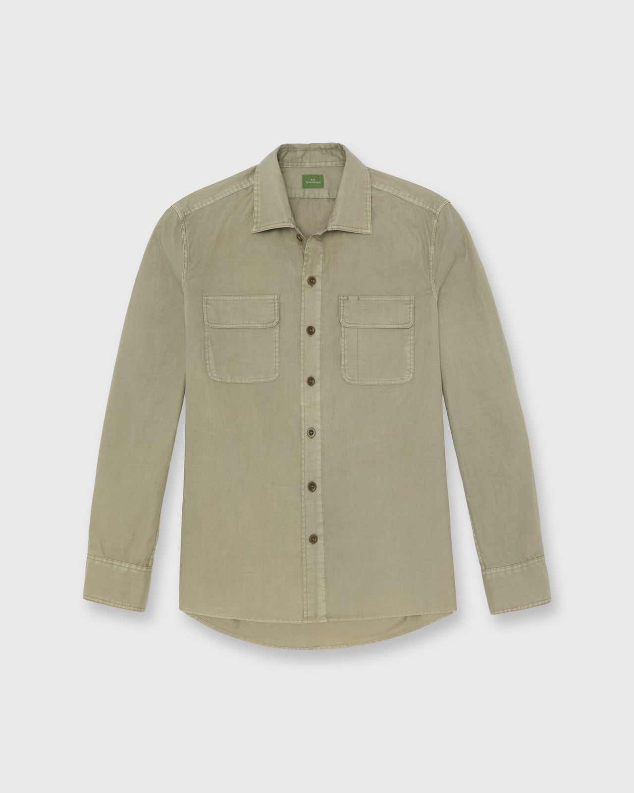Luke Work Shirt in Olive Lightweight Twill