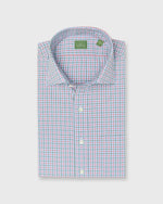 Load image into Gallery viewer, Spread Collar Sport Shirt in Sky/Poppy/Green Tattersall Poplin

