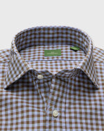 Load image into Gallery viewer, Spread Collar Sport Shirt in Heather Sky/Brolive Gingham Poplin

