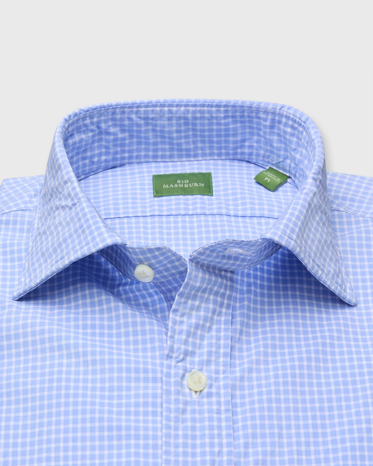 Spread Collar Sport Shirt in Dutch/White Graph Check Poplin