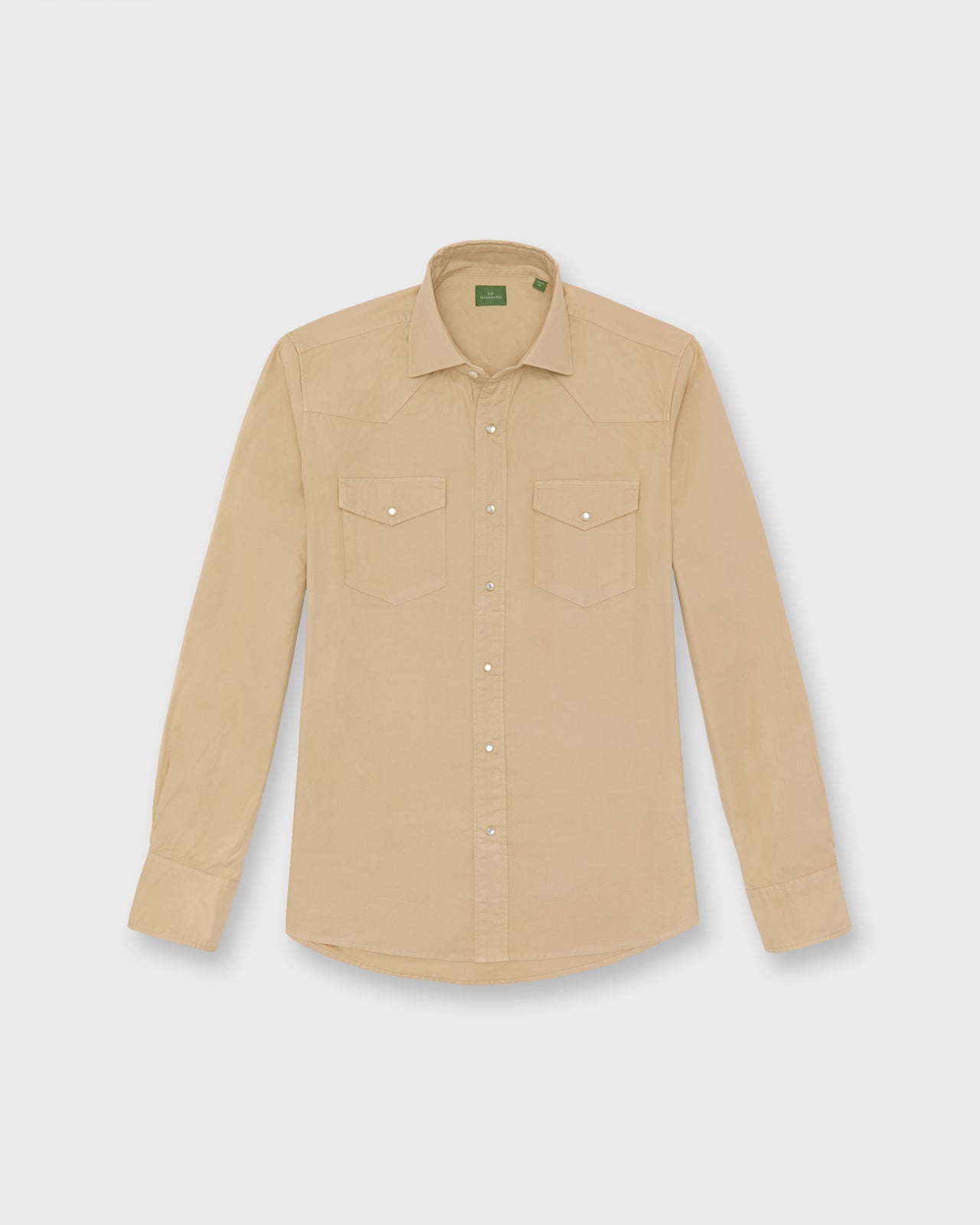 Western Work Shirt in Khaki Lightweight Twill