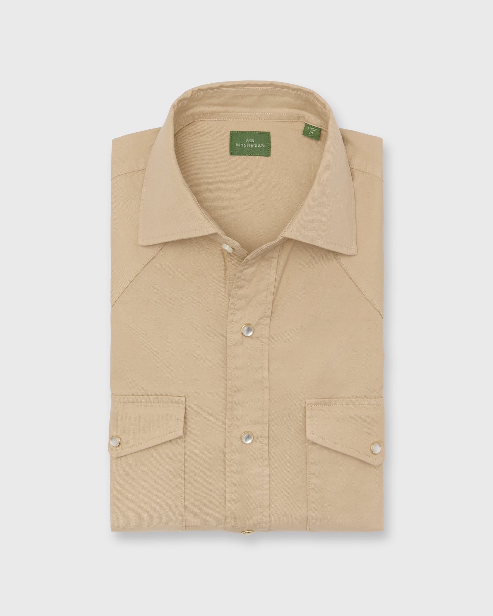 Western Work Shirt in Khaki Lightweight Twill | Shop Sid Mashburn