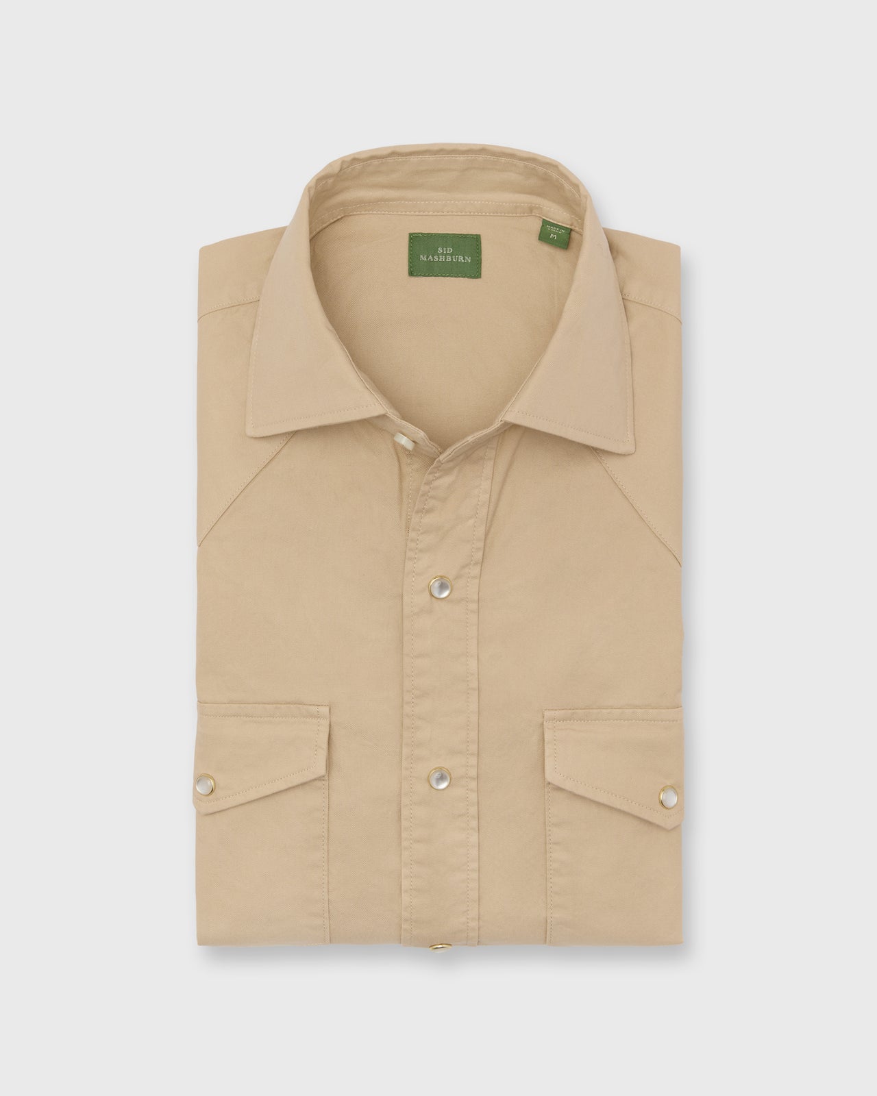Western Work Shirt in Khaki Lightweight Twill