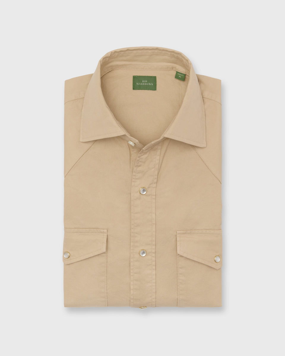 Western Work Shirt in Khaki Lightweight Twill