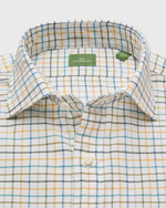 Load image into Gallery viewer, Spread Collar Sport Shirt in Olive/Maize/Aegean Tattersall Twill
