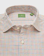 Load image into Gallery viewer, Spread Collar Sport Shirt in Bone/Sky/Berry Tattersall Poplin

