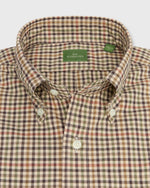 Load image into Gallery viewer, Button-Down Sport Shirt in Brown/Olive/Red Guncheck Twill

