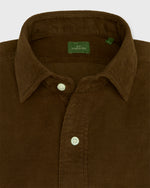 Load image into Gallery viewer, Spread Collar Sport Shirt in Brown Corduroy
