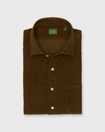 Load image into Gallery viewer, Spread Collar Sport Shirt in Brown Corduroy
