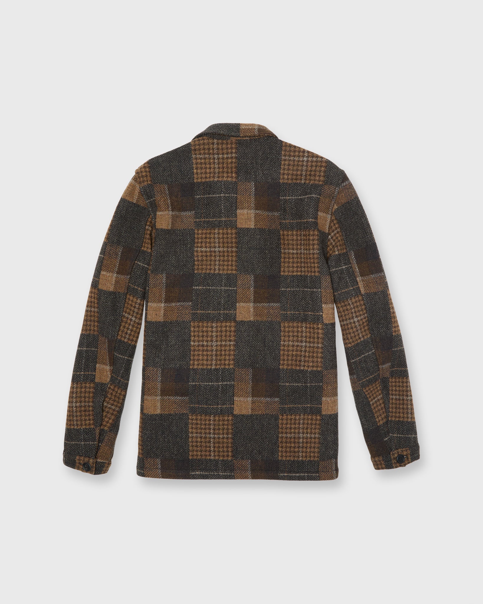 Chore Jacket in Brown Wool Patchwork