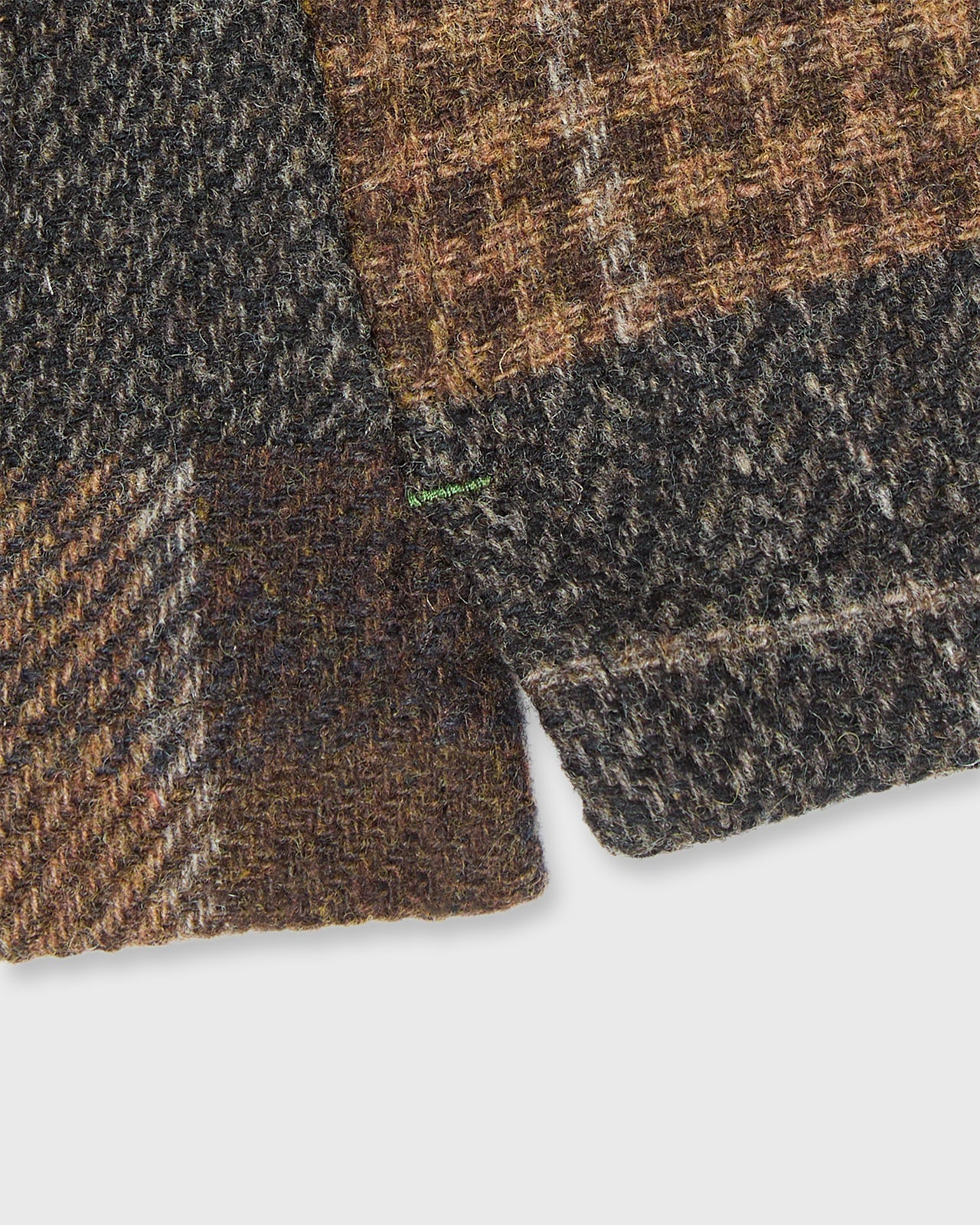 Chore Jacket in Brown Wool Patchwork