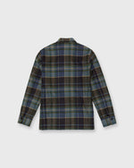 Load image into Gallery viewer, Military Jacket in Blue/Green/Brown Plaid Tweed
