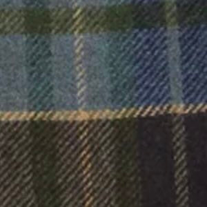 Military Jacket in Blue/Green/Brown Plaid Tweed