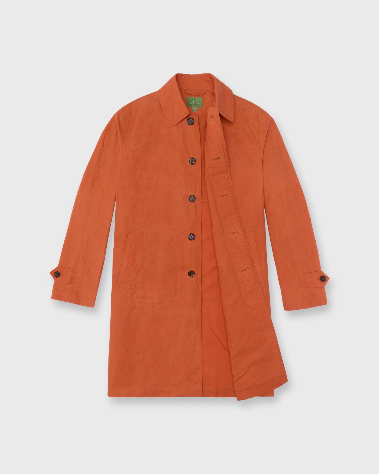 Traveler's Trench in Ginger Dry Waxed Poplin