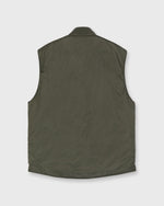 Load image into Gallery viewer, Reversible Cashpad Zip Vest in Olive Nylon/Navy Cashmere Flannel
