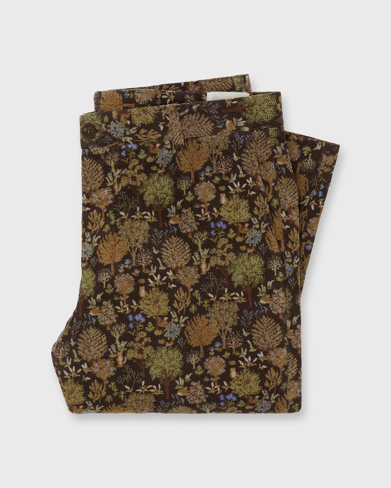 Field Pant in Brown/Multi Woodland Print Corduroy