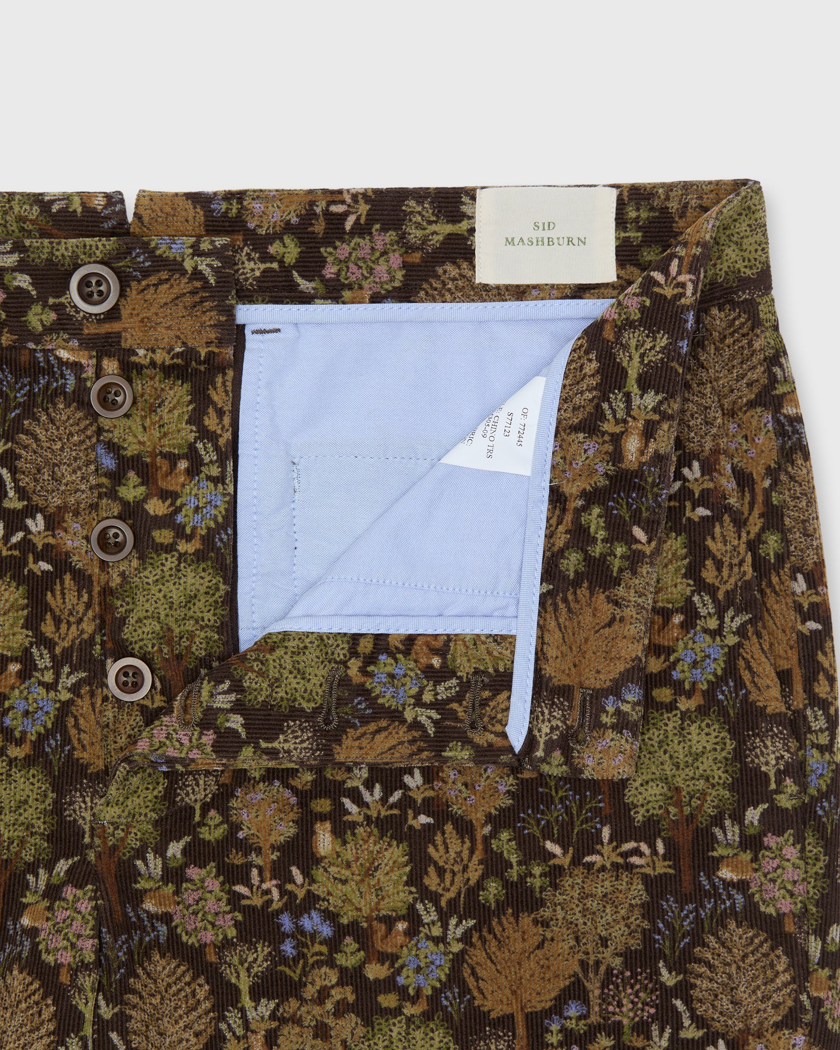 Field Pant in Brown/Multi Woodland Print Corduroy