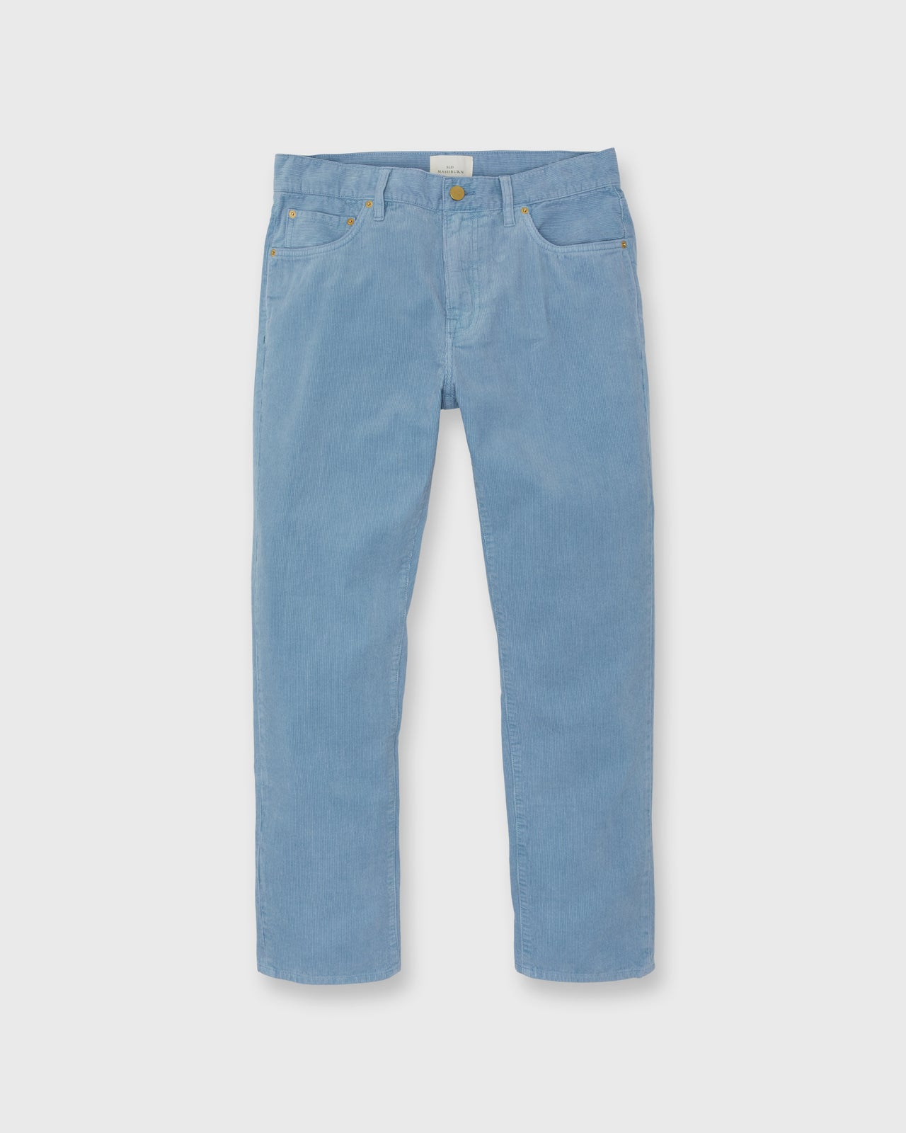 Slim Straight 5-Pocket Pant in Sky Garment-Dyed Corduroy