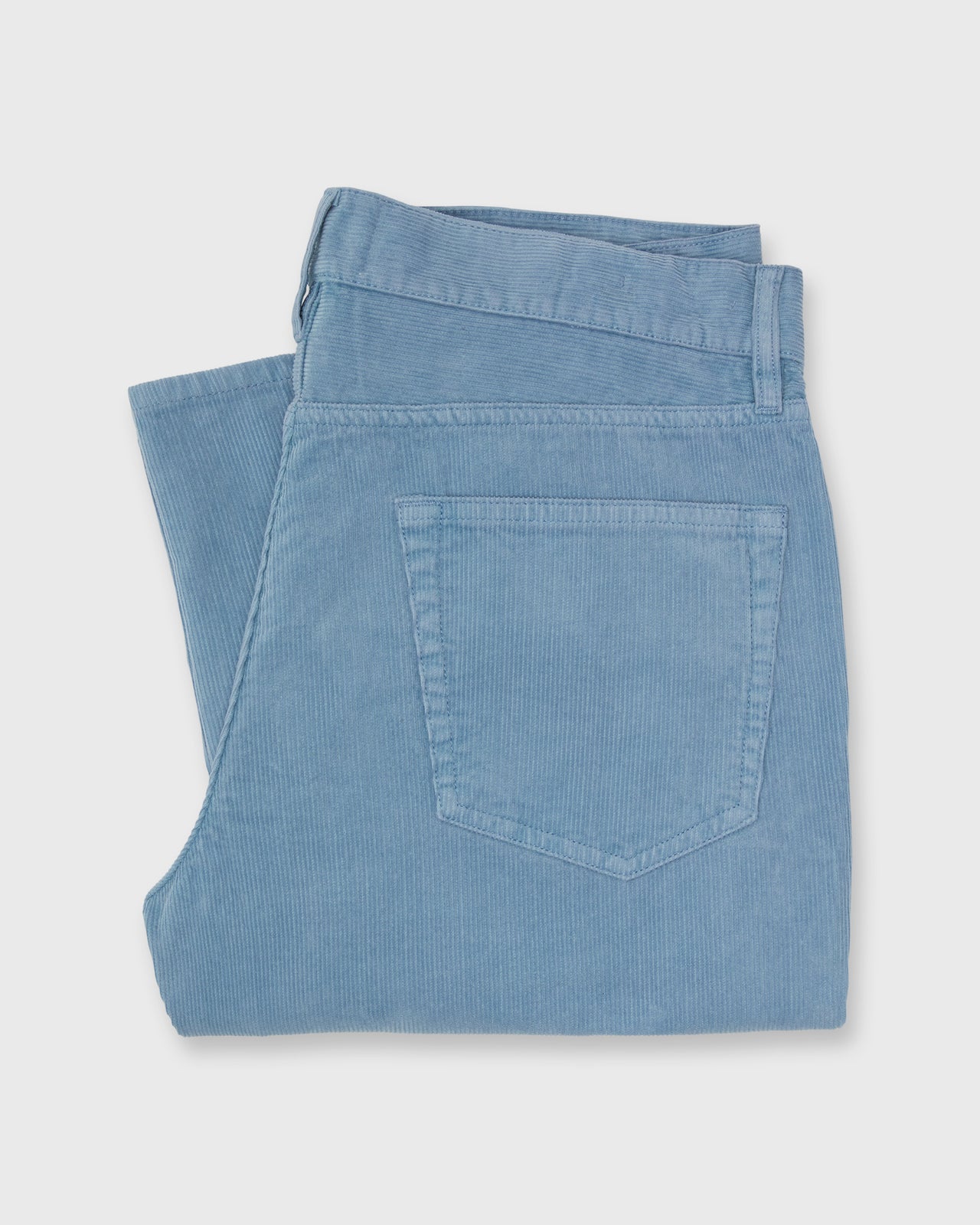 Slim Straight 5-Pocket Pant in Sky Garment-Dyed Corduroy