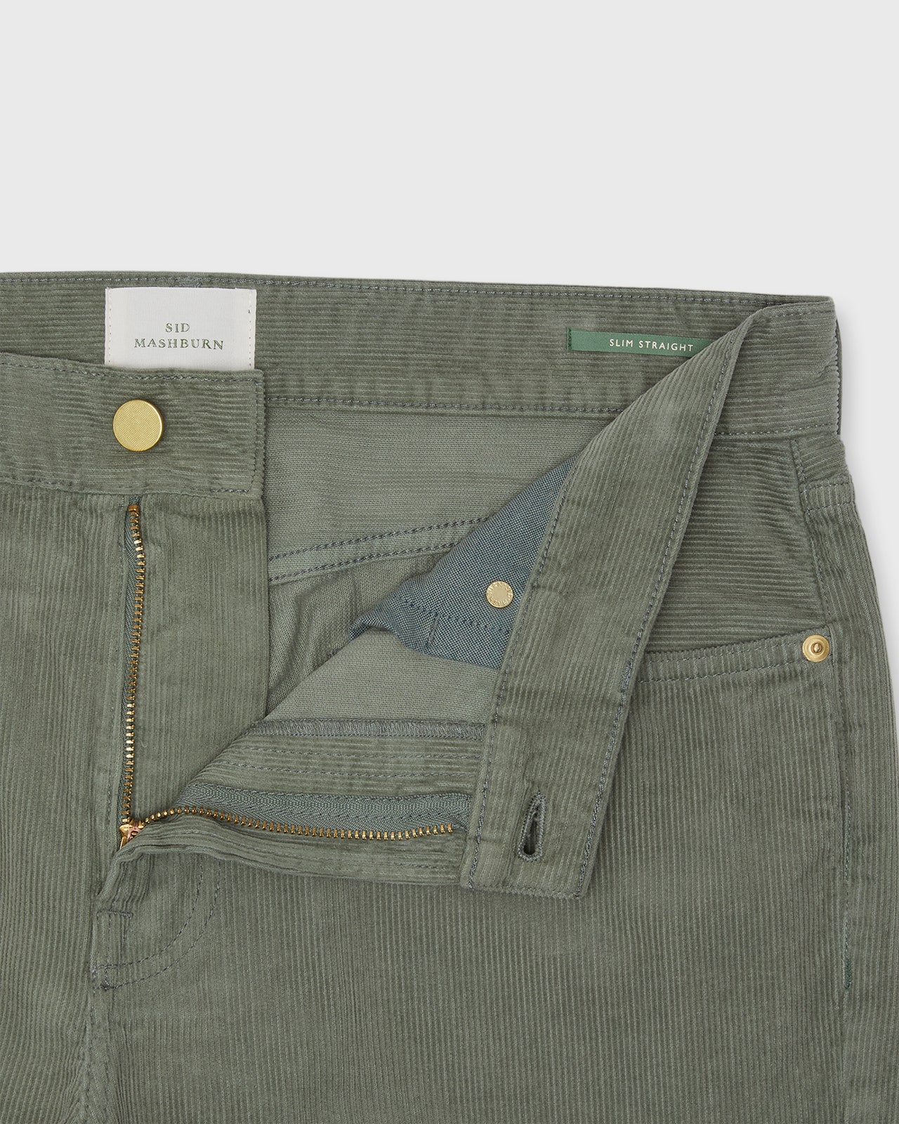 Slim Straight 5-Pocket Pant in Thyme Garment-Dyed Corduroy