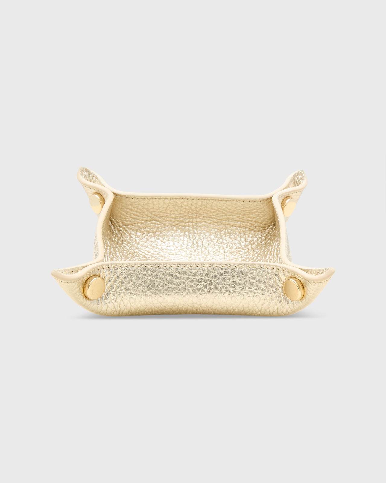 Small Square Tray in Platino Leather