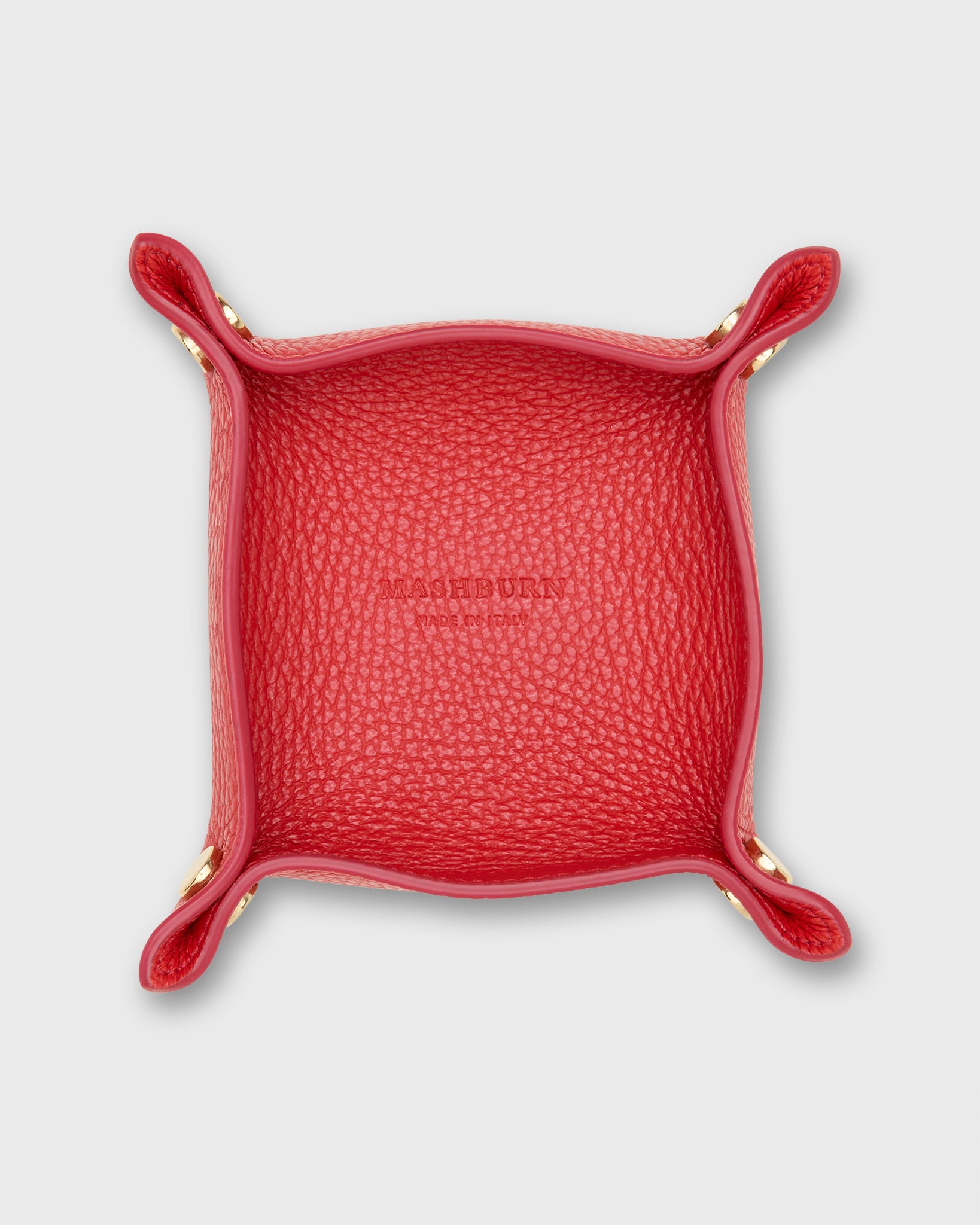 Small Square Tray in Poppy Leather