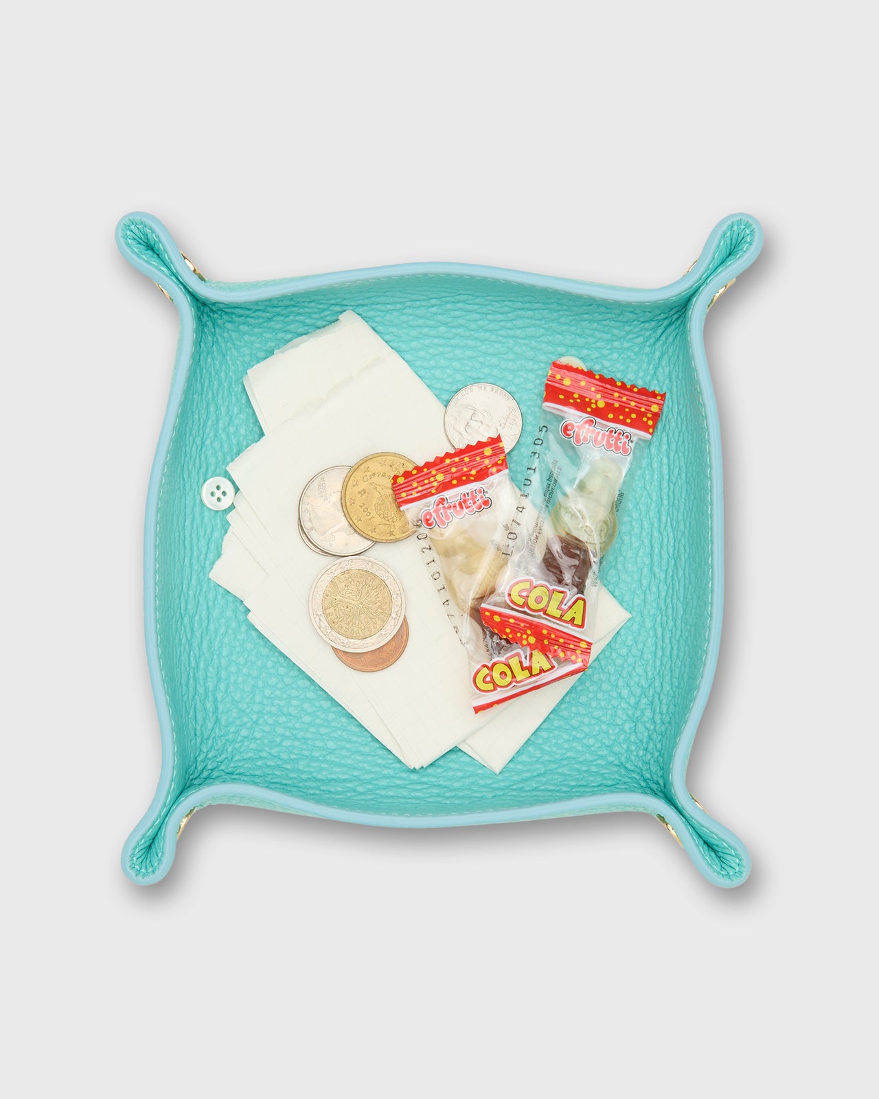 Medium Square Tray in Beetle Leather