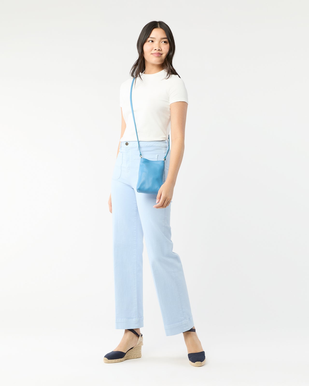 Polly Crossbody Bag in Dutch Blue Leather